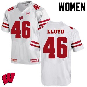 Women's Wisconsin Badgers NCAA #42 Gabe Lloyd White Authentic Under Armour Stitched College Football Jersey TW31K87ZK